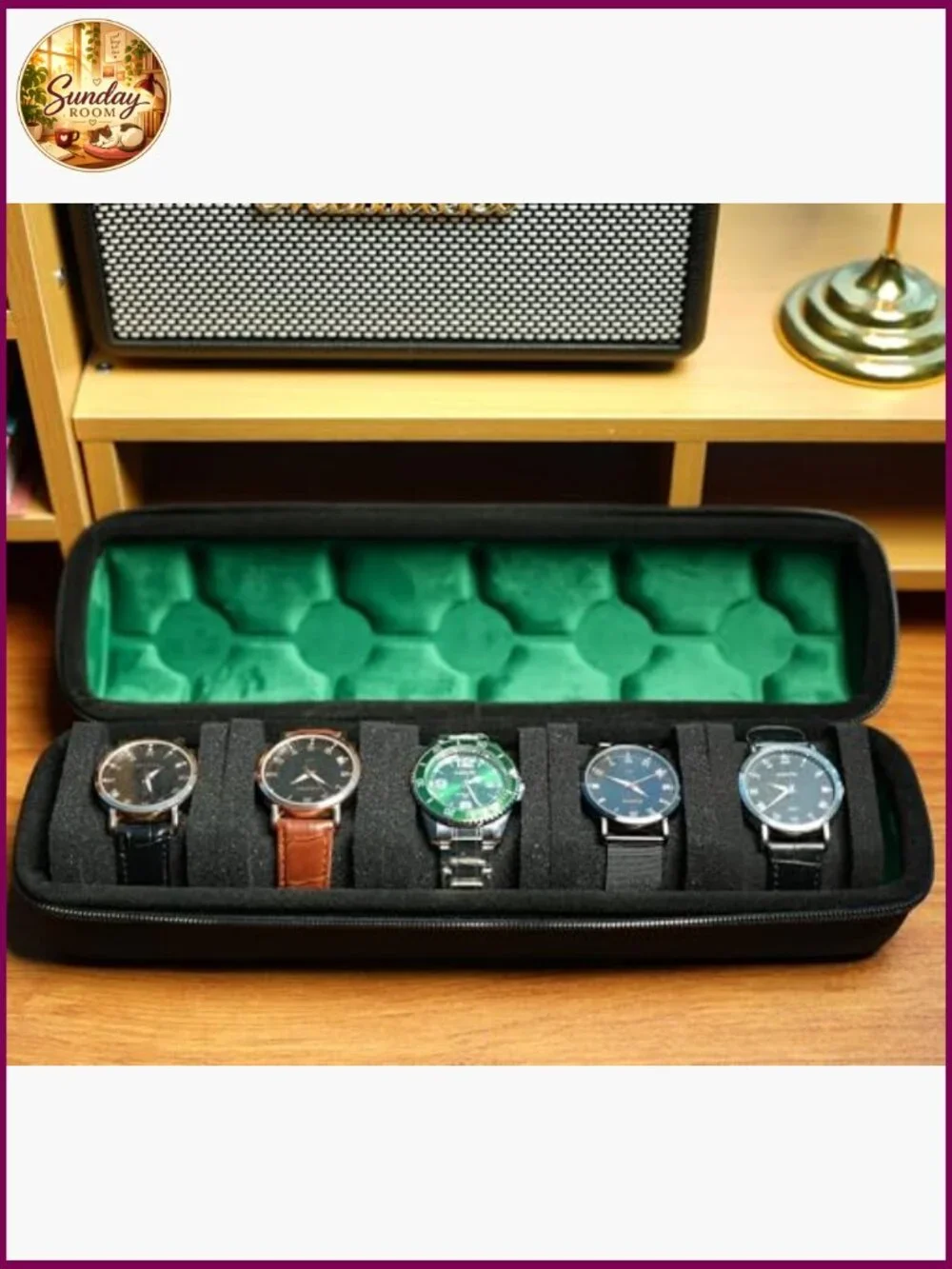 5 Slot Hard Watch Travel Case Box Organizer with Pillows